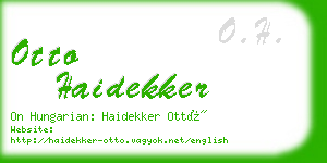 otto haidekker business card